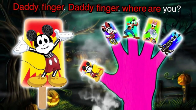 Skeleton Mickey Mouse Clubhouse and Monster Friends Finger Family Song Nursery Rhymes Lyri