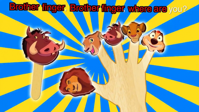 Disney Lion King Finger Family Lollipop Nursery Rhymes Lyrics | COLLECTION OF KIDS ANIMATI