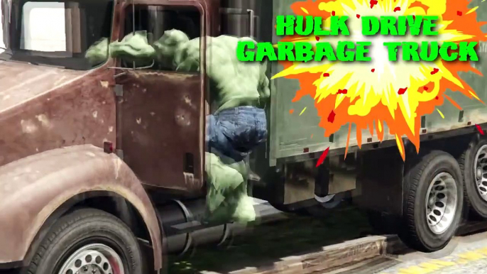 The HULK Smash Superhero Cartoon Drive Garbage Truck At Beach l Nursery Rhymes l Garbage Trucks Rule-jnqkQWJr