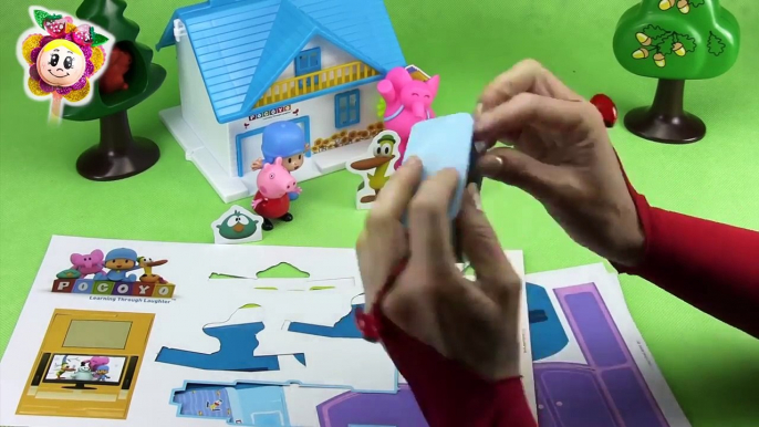 POCOYO invita a PEPPA PIG a su casita maletín y montan muebles de juguete / Pepa español