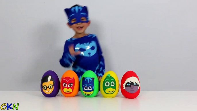 Disney PJ Masks Play-Doh Surprise Eggs Opening Fun With Catboy Gekko Owlette Ckn Toys-Pr