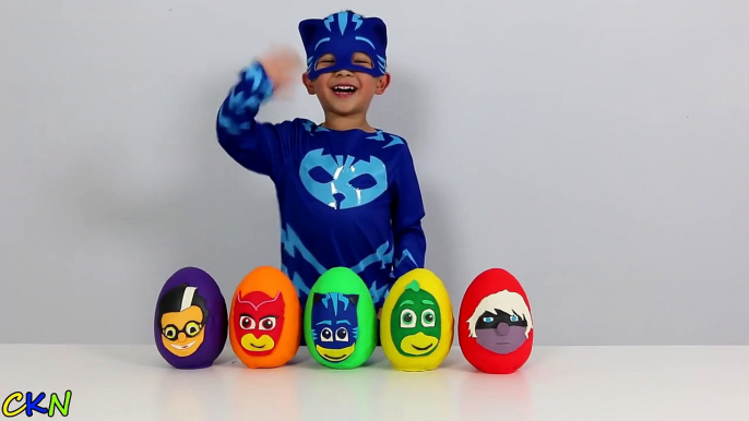 Disney PJ Masks Play-Doh Surprise Eggs Opening Fun With Catboy Gekko Owlette Ckn Toys-PrOo2E_a1