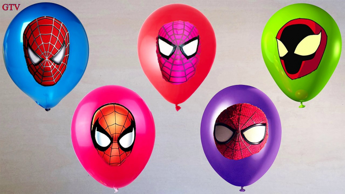 TOP SpiderGirl Spider-man Wet Balloons Compilation - Learn Colours Balloon Finger Nursery