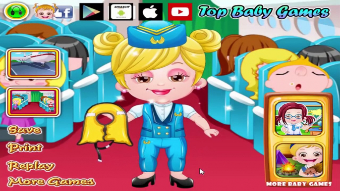 Baby Hazel Air Hostess Dress Up - Game Movie For Little Kids Children