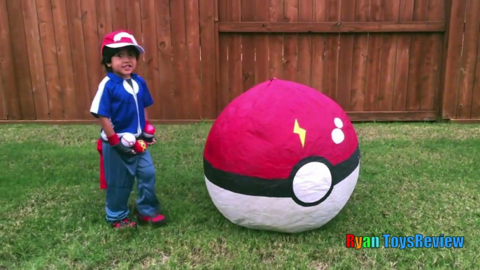 GIANT EGG POKEMON GO Surprise Toys Opening Huge PokeBall Egg Catch Pikachu In Real Life ToysReview-XrD5Vm2ZY