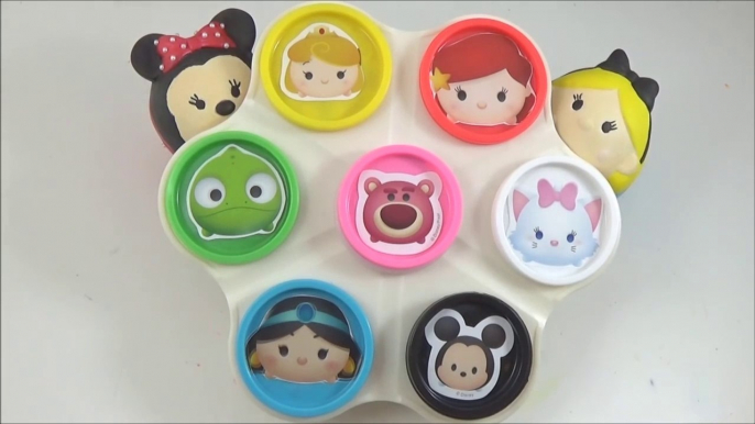 LEARN COLORS with Disney Tsum Tsums! Play doh Toy Surprise Cans, Disney ツムツム Toys-b