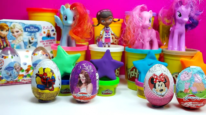 violetta play doh kinder surprise eggs spiderman peppa pig frozen toys egg surprise tmnt #