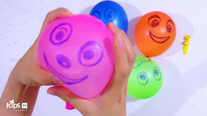 5 Wet Balloons Colors | Learning Colors with Water Balloons and Finger Family Nursery Rhym