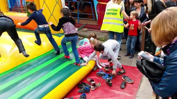 Inflatable Outdoor Playground for kids bounce house! Giant Slides Children Play Center Fun