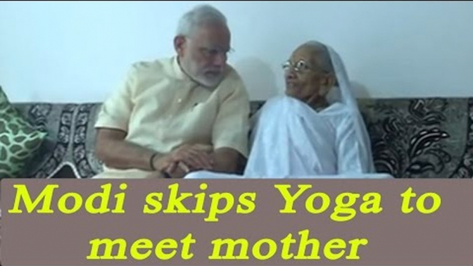 PM Modi skips his daily yoga to meet Mother Hiraba | Oneindia news