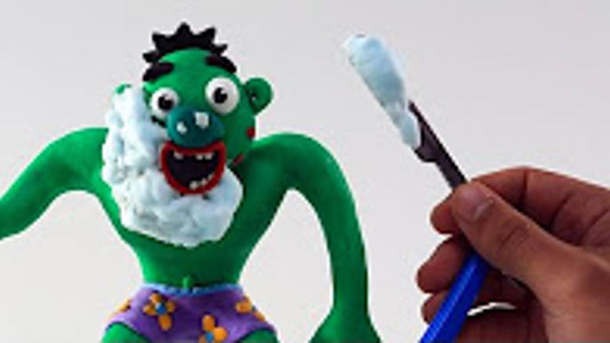 BLOODY Hulk Razor Blade Shave! Superheroes in Real Life Animation (Play-Doh Stop Motion)