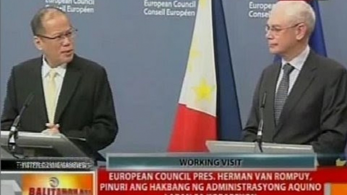 BT: European Council Pres. Herman Van Rompuy, pinuri ang hakbang ng Aquino admin vs. korapsyon