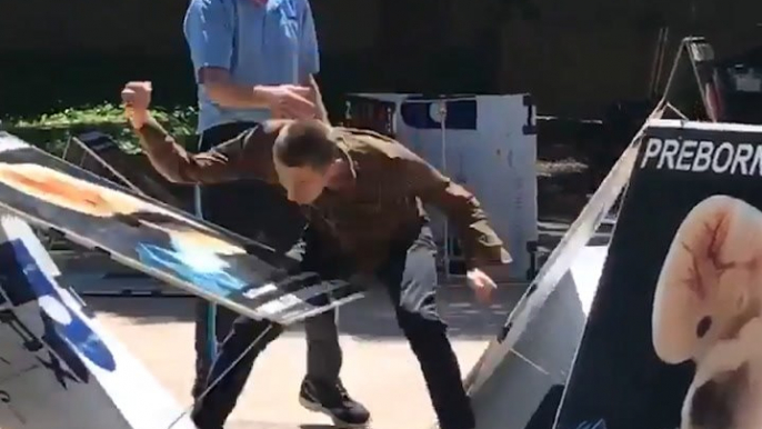 This Texas State University student trashed an anti-abortion protest on Monday  [Mic Archives]