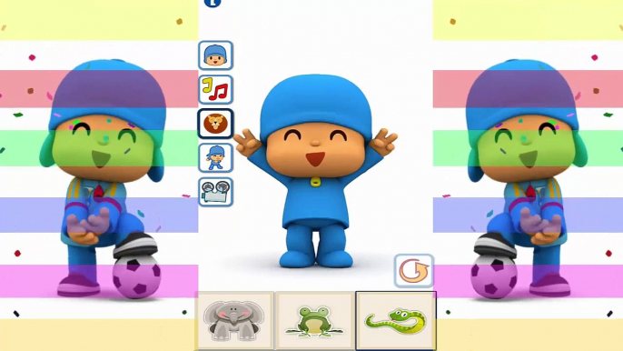 Learn Animals with Talking Pocoyo  Colours for Kids Children   Toddlers Baby Play Videos 2017