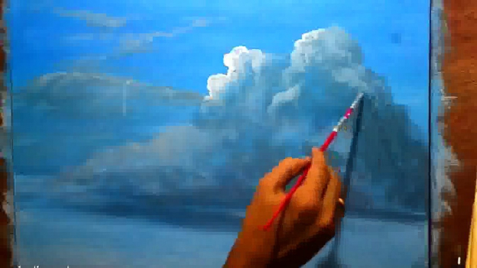 How to Paint Clouds in Acrylic Instructional Painting Lesson by JM Lisondra