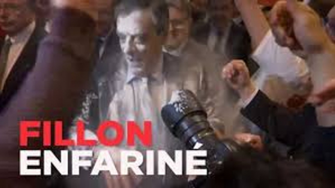 François Fillon enfariné à Strasbourg