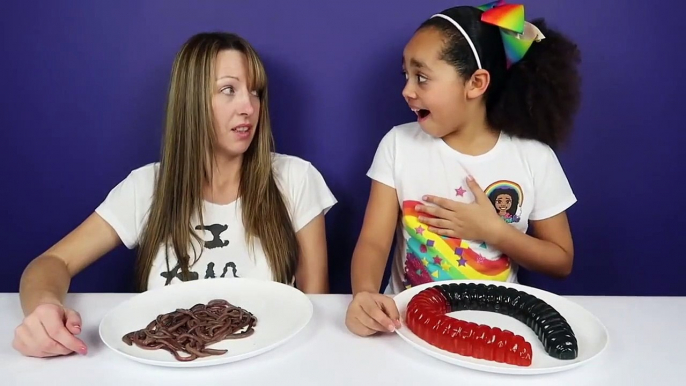 Giant Gummy Worm Candy Challenge V Food - Mommy Freak