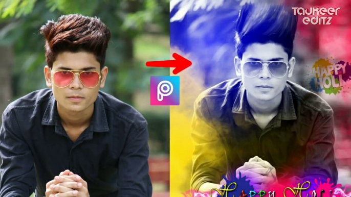 Pic editing tutorial Happy Holi Colorfull  video -- Picsart editing Tutorial