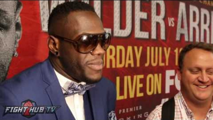 Deontay Wilder "Come Sat night I'm gonna be his pastor & cleanse him of all his sins!"