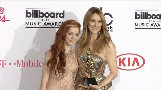 Celine Dion & Lindsey Stirling 2016 BBMAs Press Room Pink Carpet Arrival