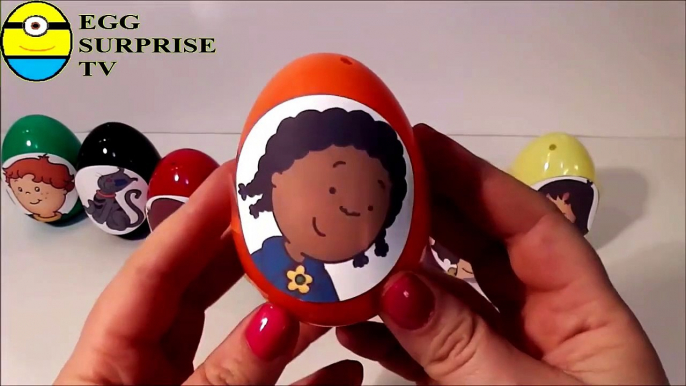 Caillou surprise eggs  8 surpris toys for kids  colours surp