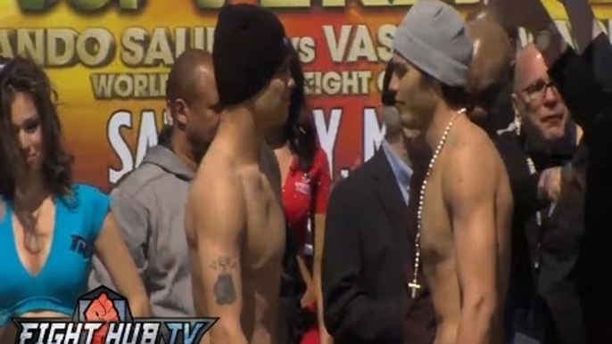 Julio Cesar Chavez Jr. vs. Brian Vera 2- weigh in and face off video