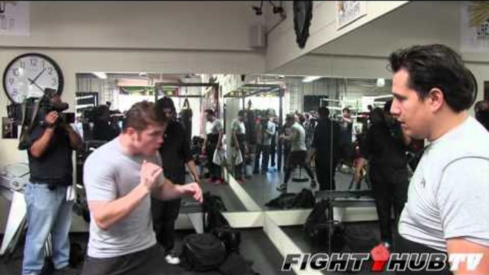 Saul "Canelo" Alvarez vs. Josesito Lopez: "Canelo" shadowbox training