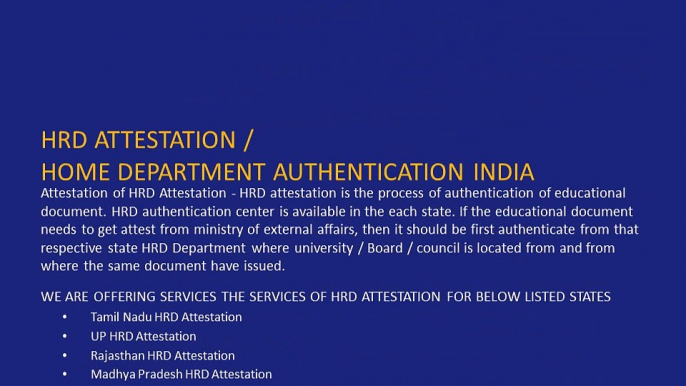 HRD Attestation Delhi Mumbai Bangalore Hyderabad Pune Chennai