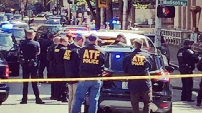 ATF, Tactical Police Lock Down Buildings After 2 Officers Shot in Downtown Seattle