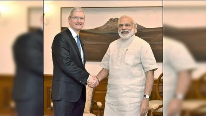 Tim Cook meets PM Modi, launches updated Mobile App of Modi for iPhone| Oneindia News