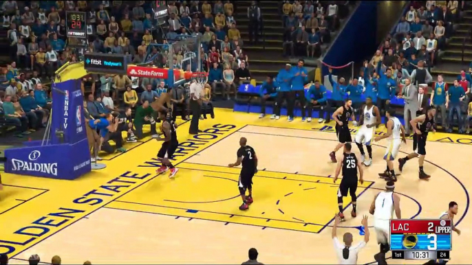 NBA 2K17 Stephen Curry Klay Thompson Highlights vs Clippers 2017.02.23