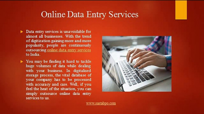 Online Data Entry Services, India - Sasta Outsourcing Services