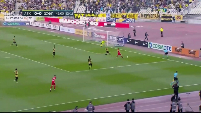 Karim Ansarifard Tries to Get A Penalty- AEK Athens 0-1 Olympiakos Pireus - Greece Cup  Semifinal - 26.04.2017