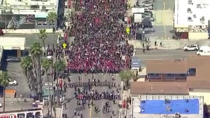 March in L.A. to Mark 102nd Anniversary of Armenian Genocide. Los Angeles. April 24. 2017