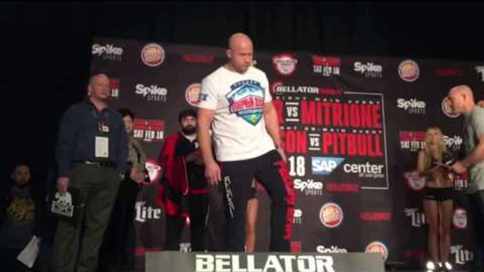 Bellator Fedor vs Mitrione face off weigh in - esnews boxing mma UFC bellator