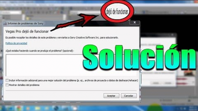 como solucionar problema sony vegas dejo de funcionar 0xc0000005