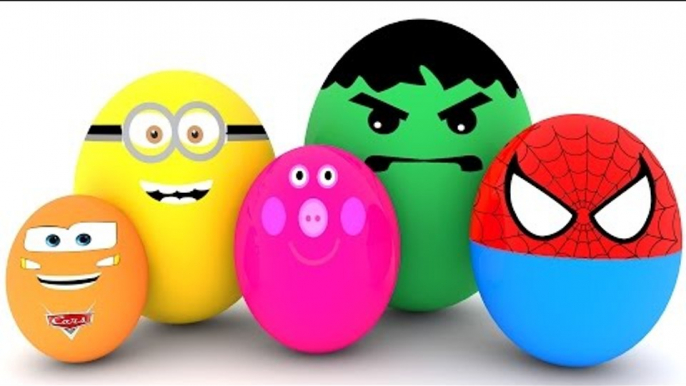 Learn Colors with Surprise Eggs for Children, Toddlers - Learn Sizes with Surprise Eggs. Spiderman - Hulk