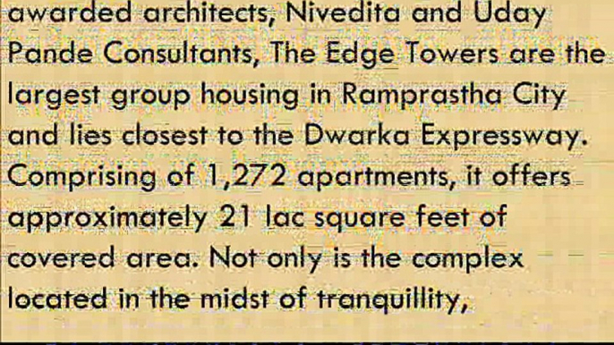 Ramprastha The Edge Tower 3 BHK+Sq 1990 Sqft Rs.90 Lac All Inc. Call +91 8826997780