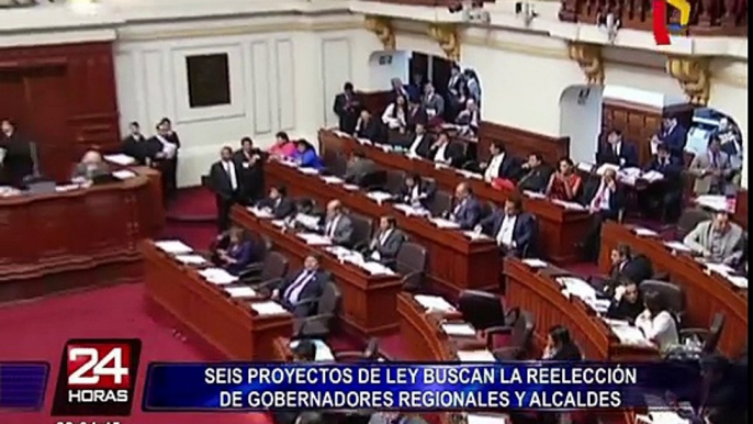 Seis proyectos de ley buscan la reelección de gobernadores regionales y alcaldes