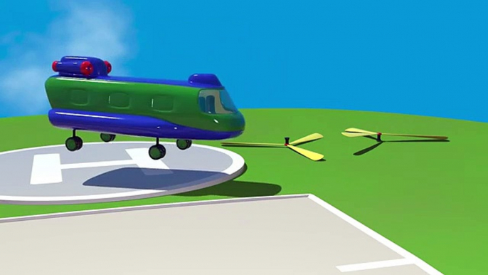 Cartoon Airport! Build 3d CARGO Helicopter - Learn Simple Numbers (1-3) Constructio