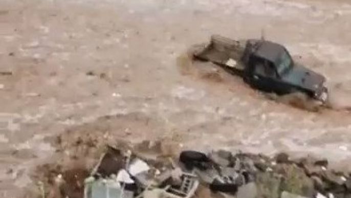 Severe Saudi Flooding Sweeps Away Vehicle