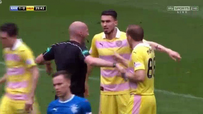 Prince Buaben red card - Rangers - Heart of Midlothian 13.05.2017