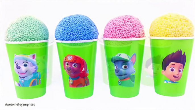 Paw Patrol Clay Foam Surprise Eggs Play-Doh Dippin Dots Toy Surprise Cups Learn Colors!