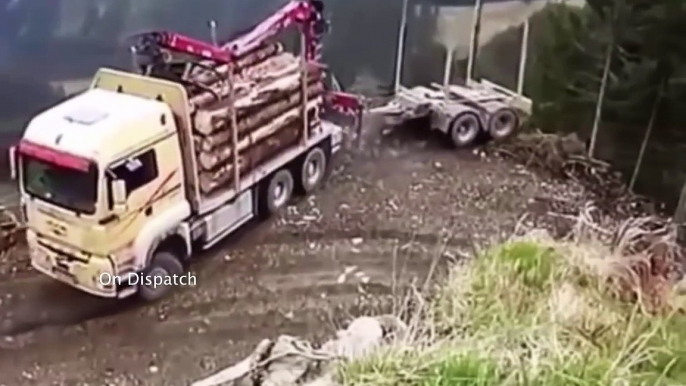 Amazing Trucks Driving on Difficult Road Best Skill Truck Drivers