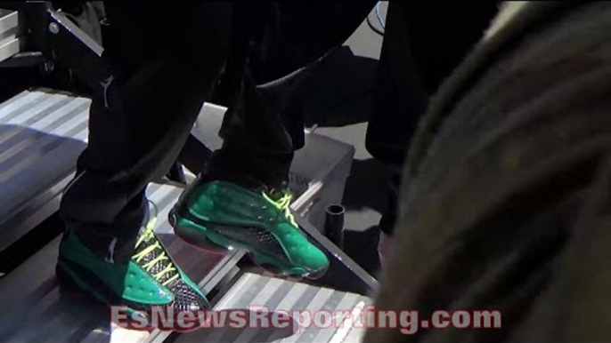 GENNADY "GGG" GOLOVKIN ROCKIN HIS CLEAN LIMITED EDITION CUSTOM AIR JORDAN 13's - EsNews Boxing