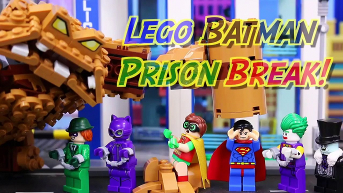 Lego Batman Movie Superman Fights Clayface Arrests Joker with Penguin Catwoman Riddler Rescues Robin-DVri