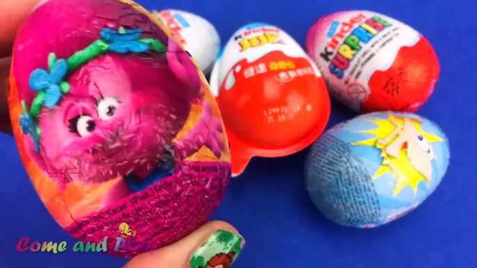 Super Surprise Eggs Kinder Surprise Kinder Joy Disney Phineas and Ferbs Learn Colors Play Doh  Kids-xMWMoY2