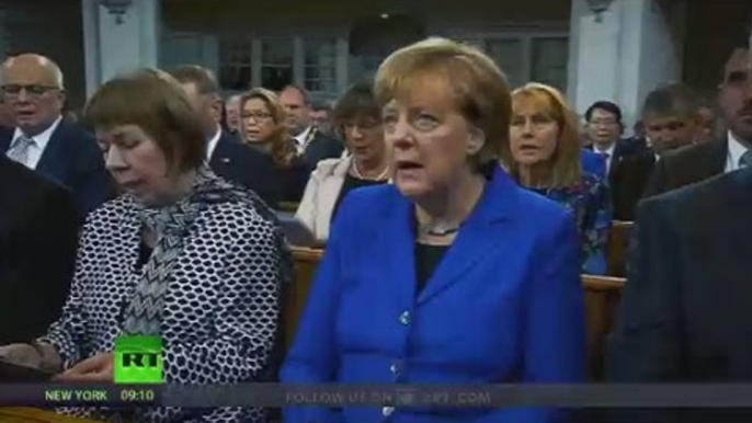 ‘Get Out!’ Merkel booed at protest while attending German Unity Day ceremony