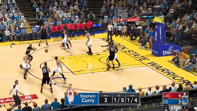 NBA 2K17 Stephen Curry,Kevin Durant & dsféKlay Thompson Highlights vs Clippers