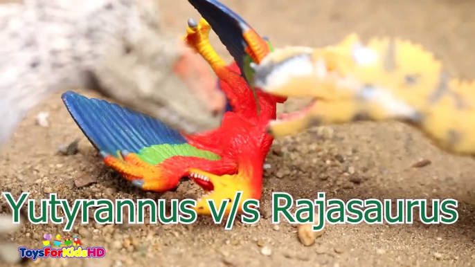 Videos de Dinosaurios para niños Yutyrannus v_s Rajasdasaurus  Schleich Dinosaurios de Juguete